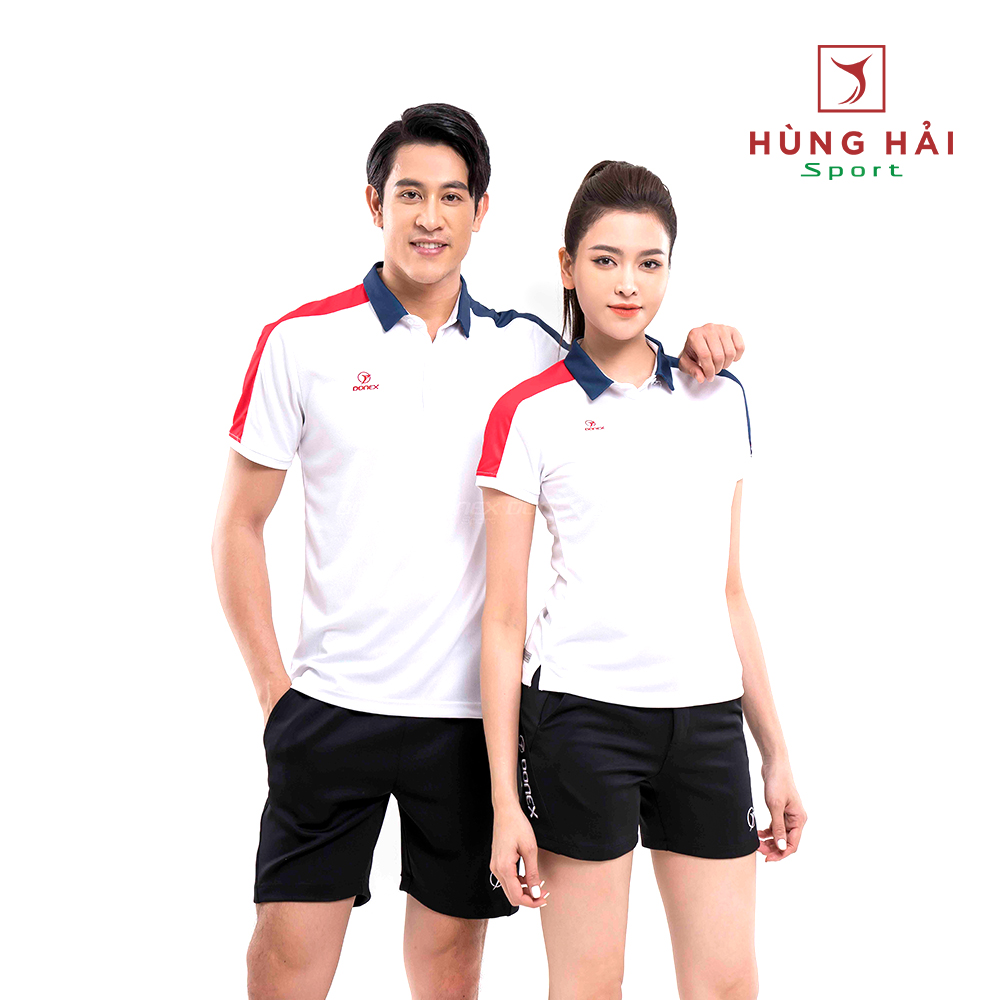 Áo thể thao tennis donex trắng phối navy